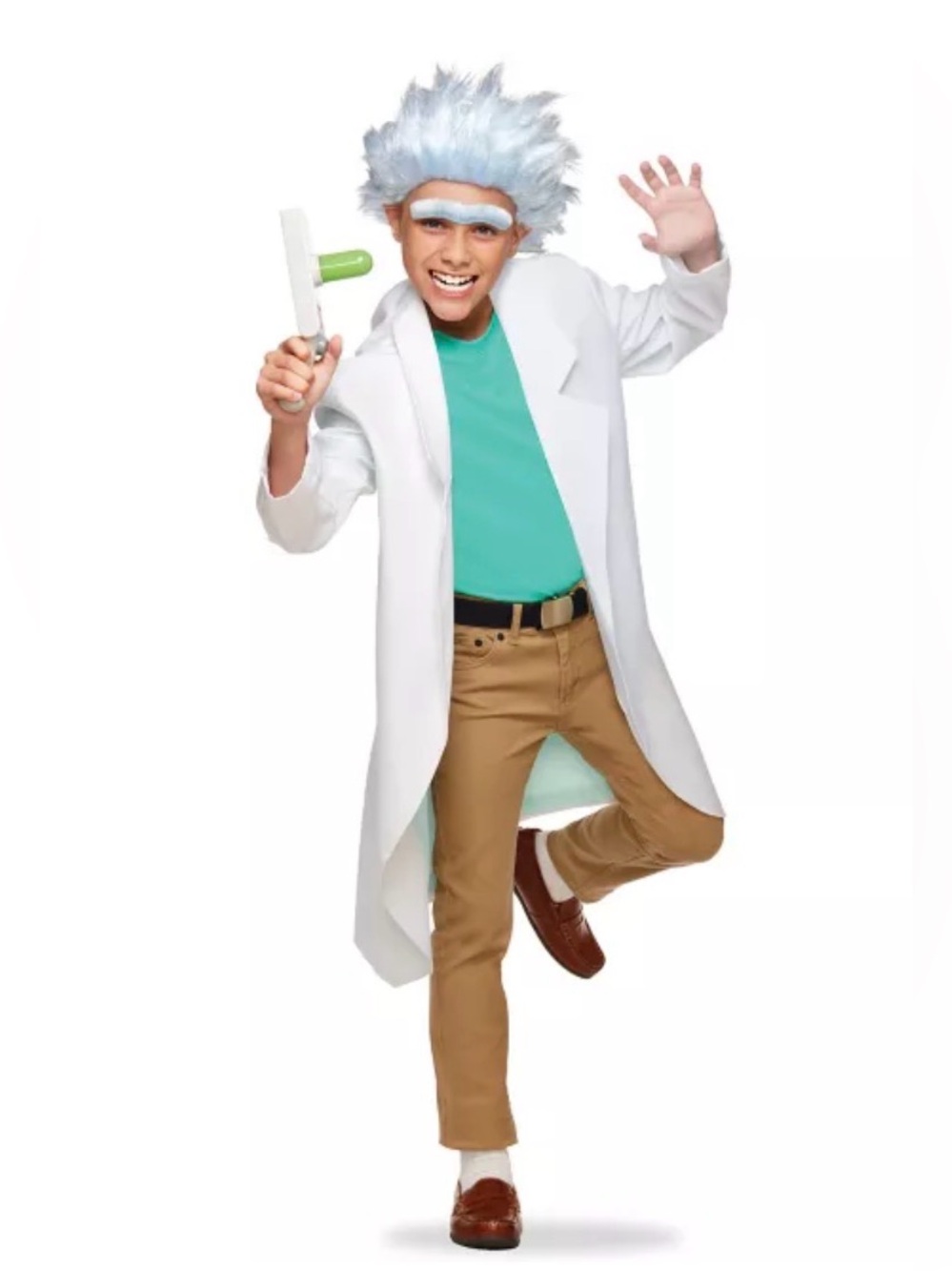 Spirit Teen Rick Sanchez Costume - White Coat & Green Shirt